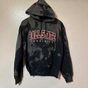 Ball State Black Bleach Tie Dye Champion Heavyweight Hoodie Size Men’s M